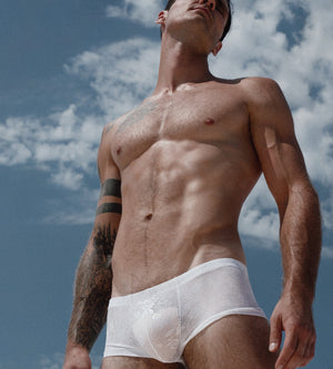 Boxer en dentelle Italienne - Alessandro - Blanc Orlivia