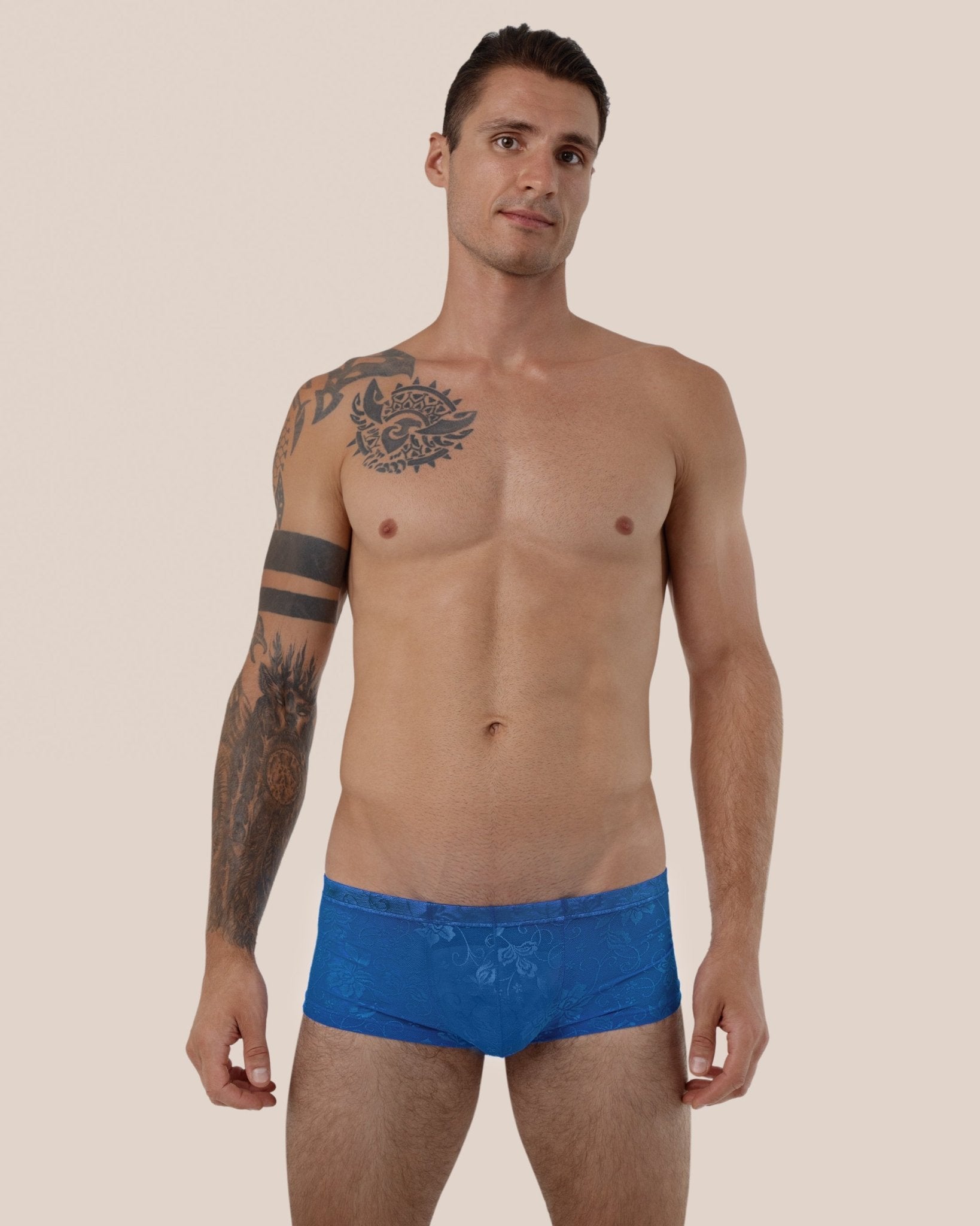 Boxer en dentelle Italienne - Alessandro - Bleu Orlivia