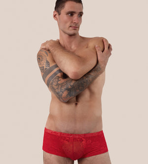 Boxer en dentelle Italienne - Alessandro - Rouge Orlivia