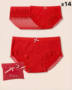 Lot de 14 Culottes Antibactériennes - Rouge