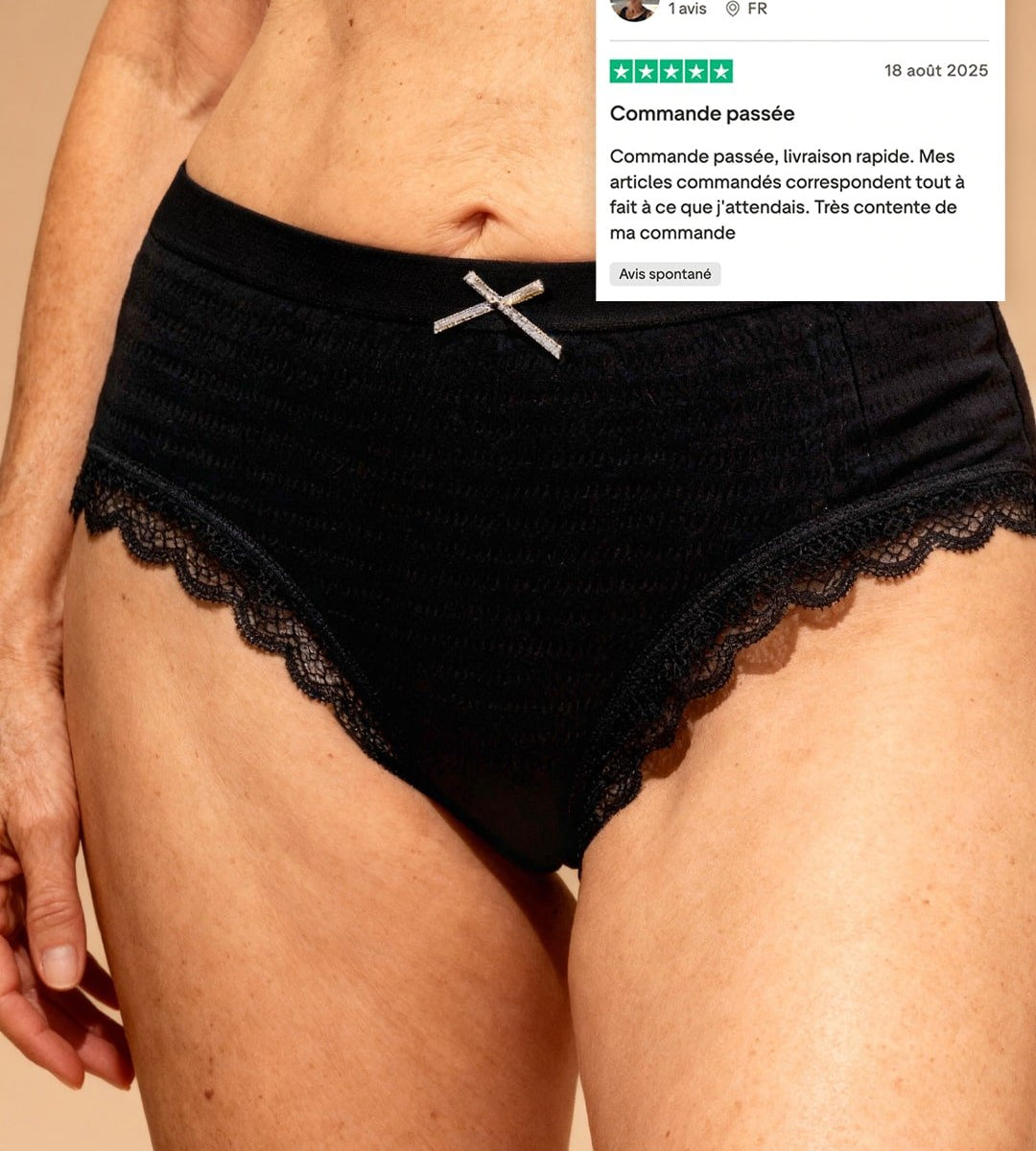Lot de 7 Culottes Antibactériennes - Noir