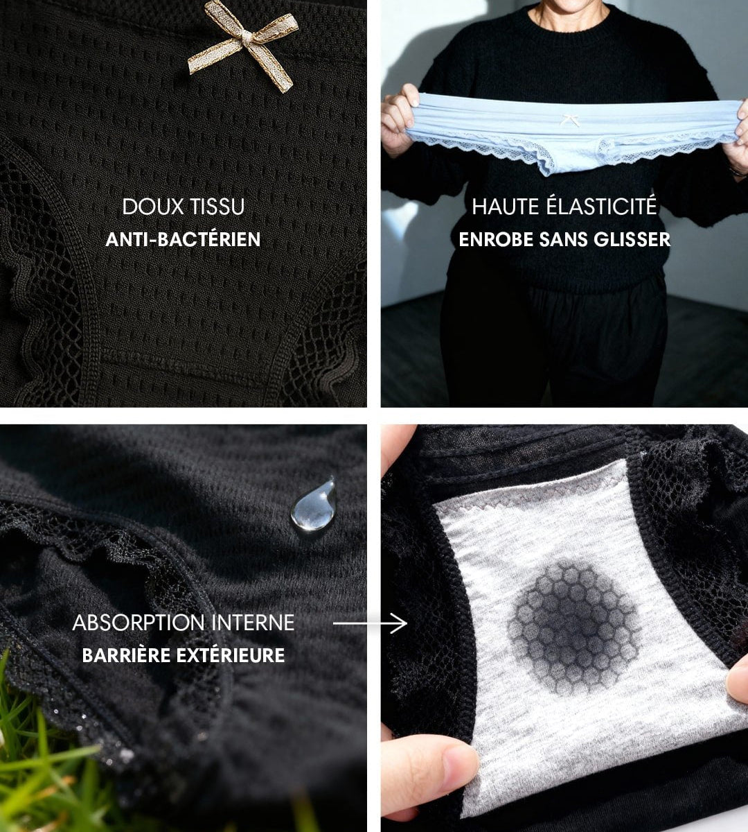 Lot de 7 Culottes Antibactériennes