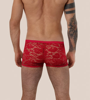 Antonio - Boxer en dentelle Italienne - Rouge Orlivia