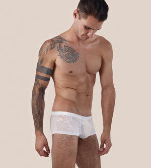 Boxer en dentelle Italienne - Alessandro - Blanc Orlivia